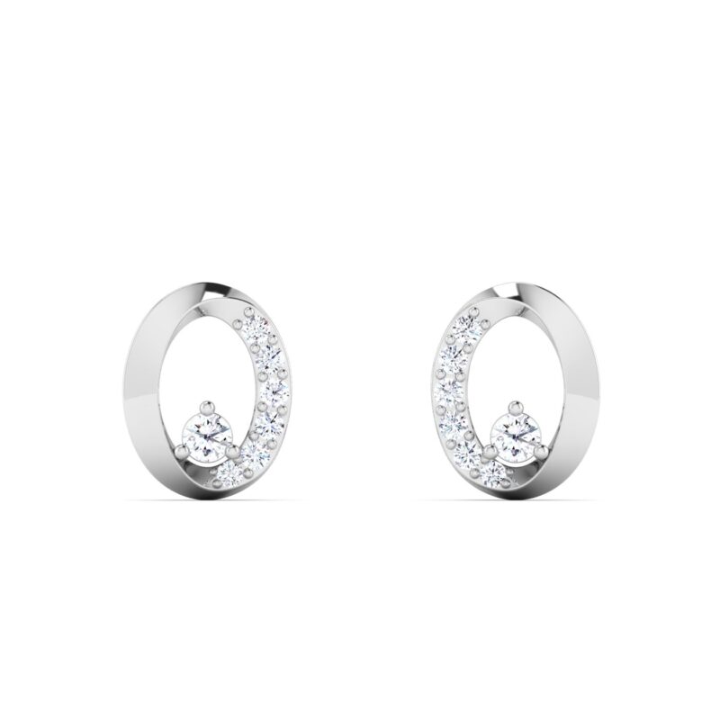 Dazzling Harmony: Round and Oval Diamond Earrings