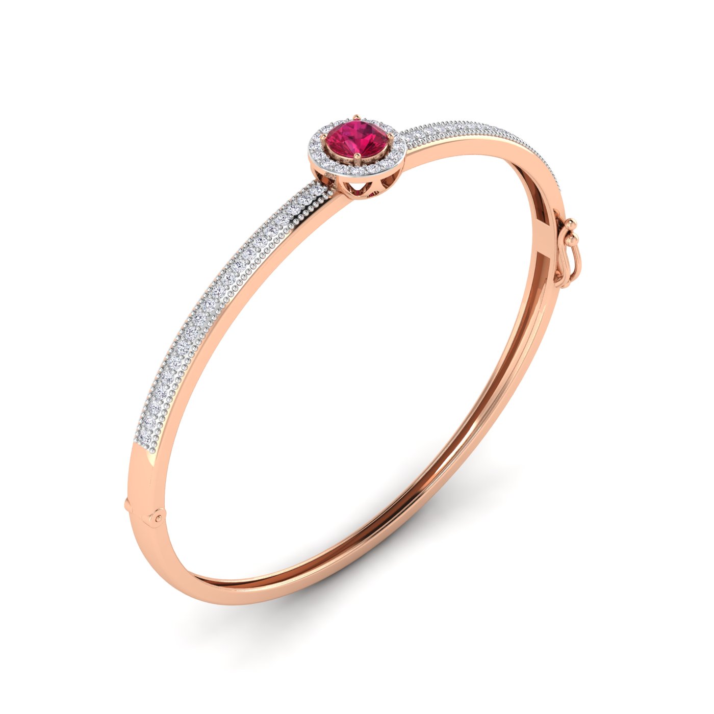 Ruby Solaris Hinged Bangle diamond Bracelet - Image 6