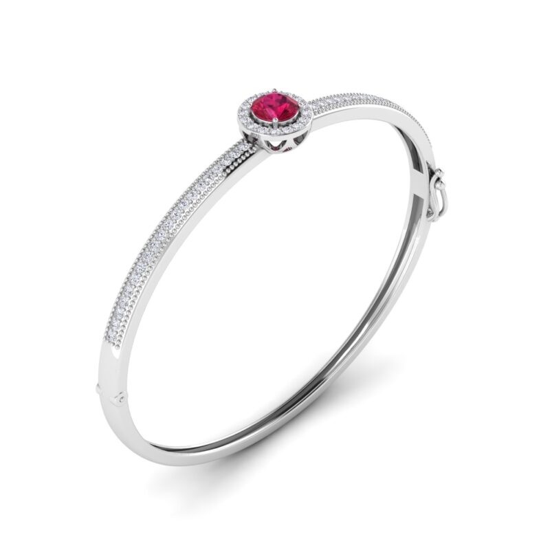 Ruby Solaris Hinged Bangle diamond Bracelet