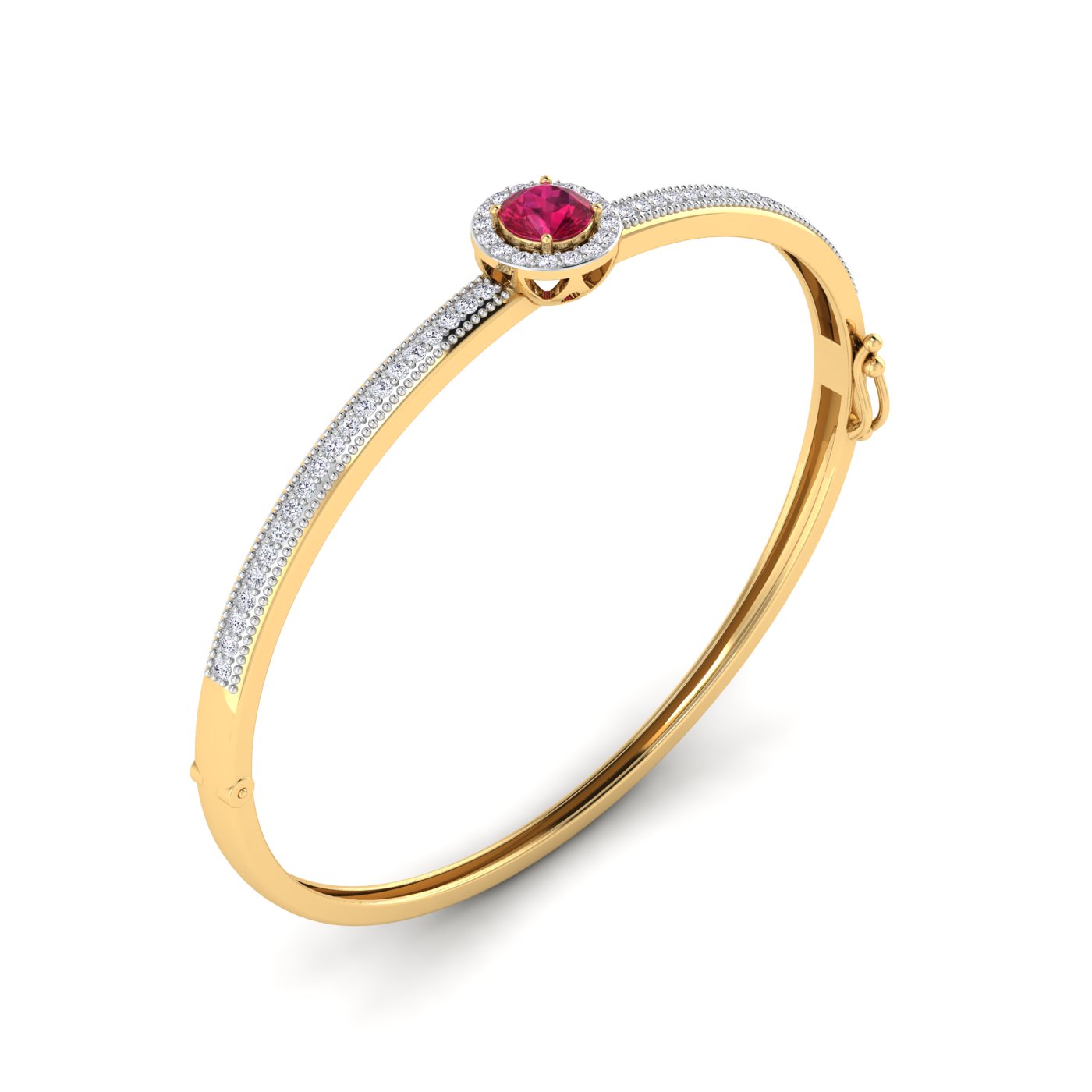 Ruby Solaris Hinged Bangle diamond Bracelet - Image 3
