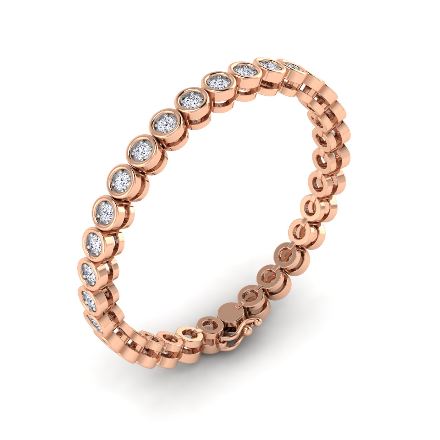 Round Diamond Shaped Tennis Bracelet - Image 7