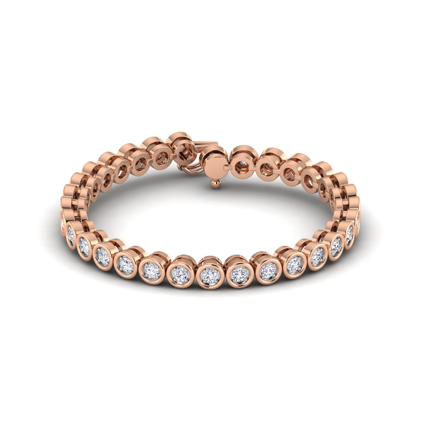 Round Diamond Shaped Tennis Bracelet - Image 6