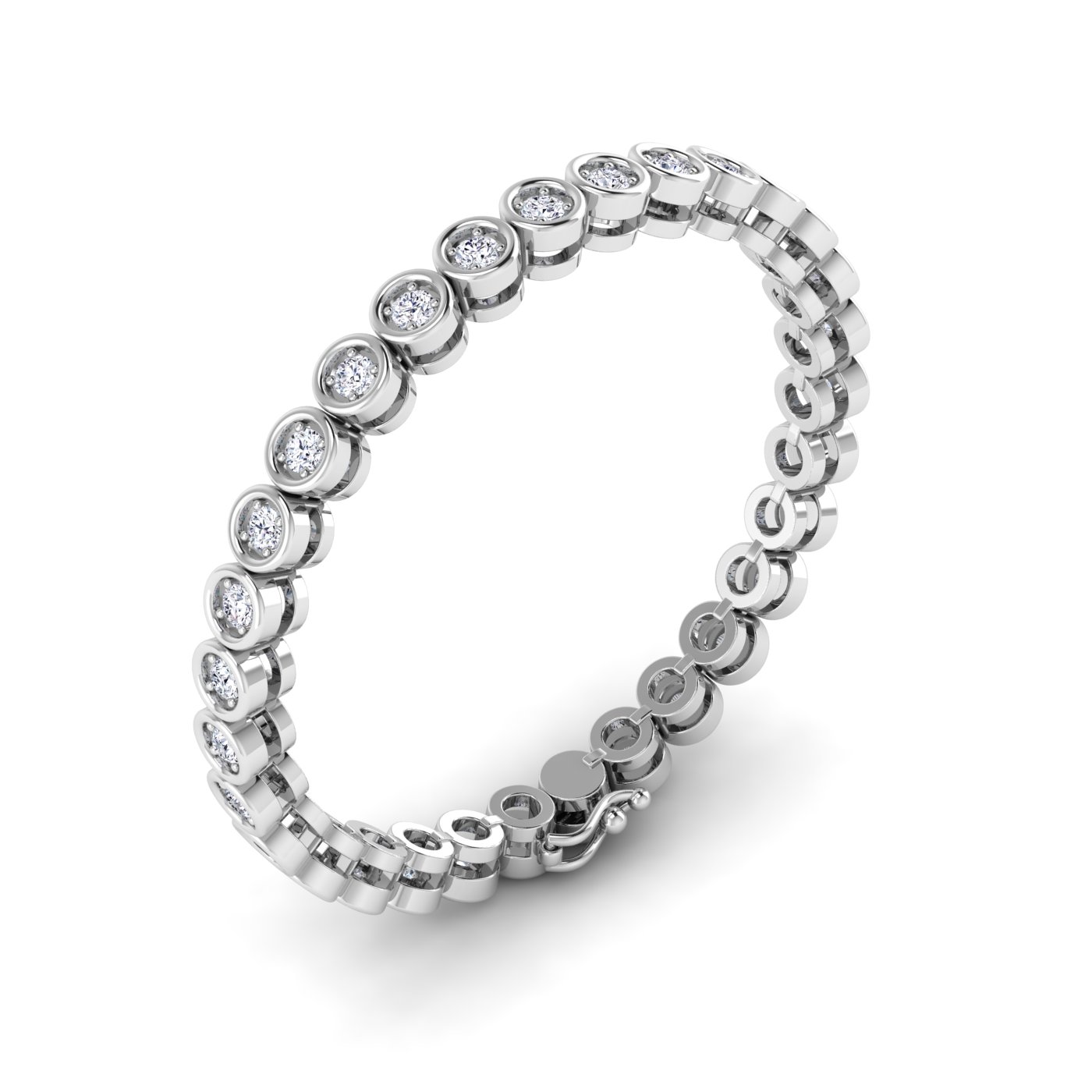 Round Diamond Shaped Tennis Bracelet - Image 5