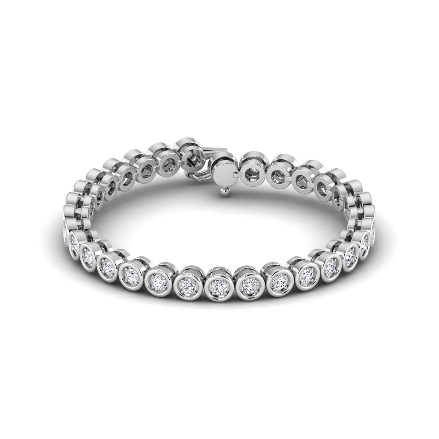 Round Diamond Shaped Tennis Bracelet