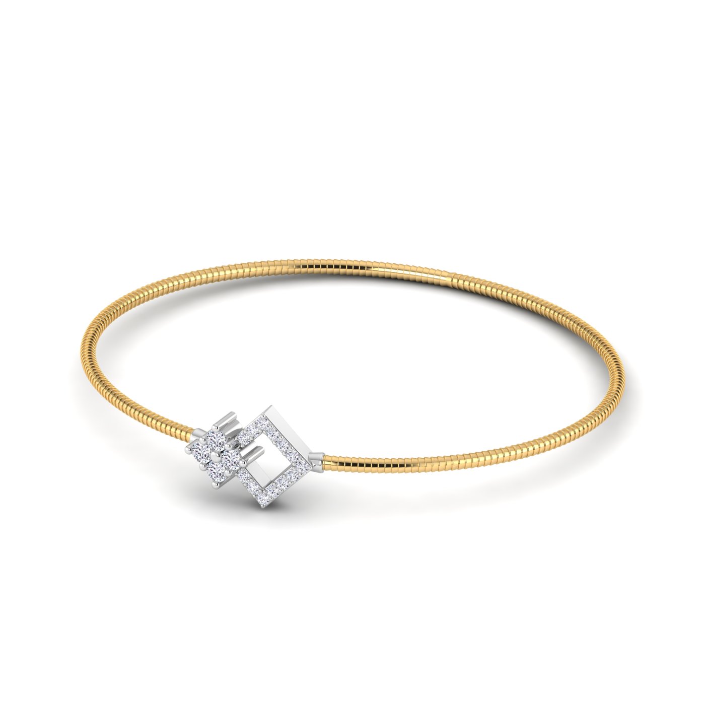 Twin Square Diamond bracelet - Image 2