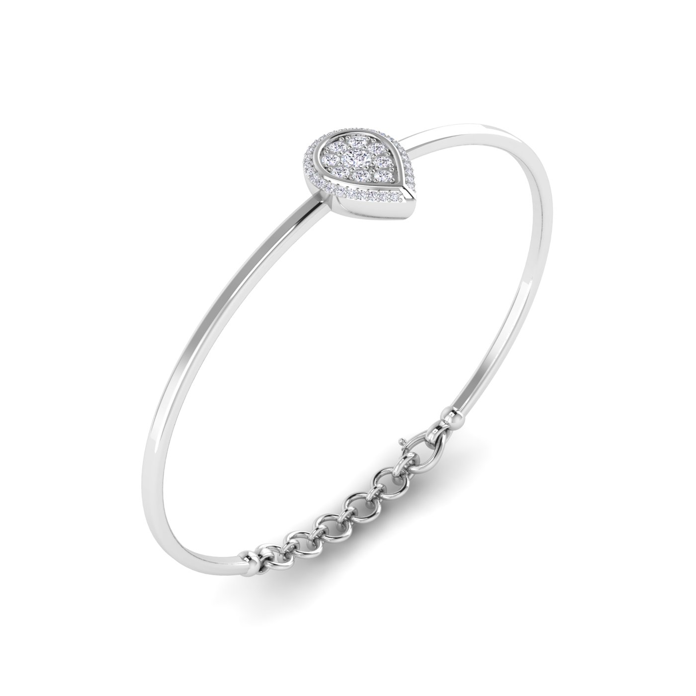 Pear-Shaped Diamond Bracelet with Elegant Pressure Setting - Image 4