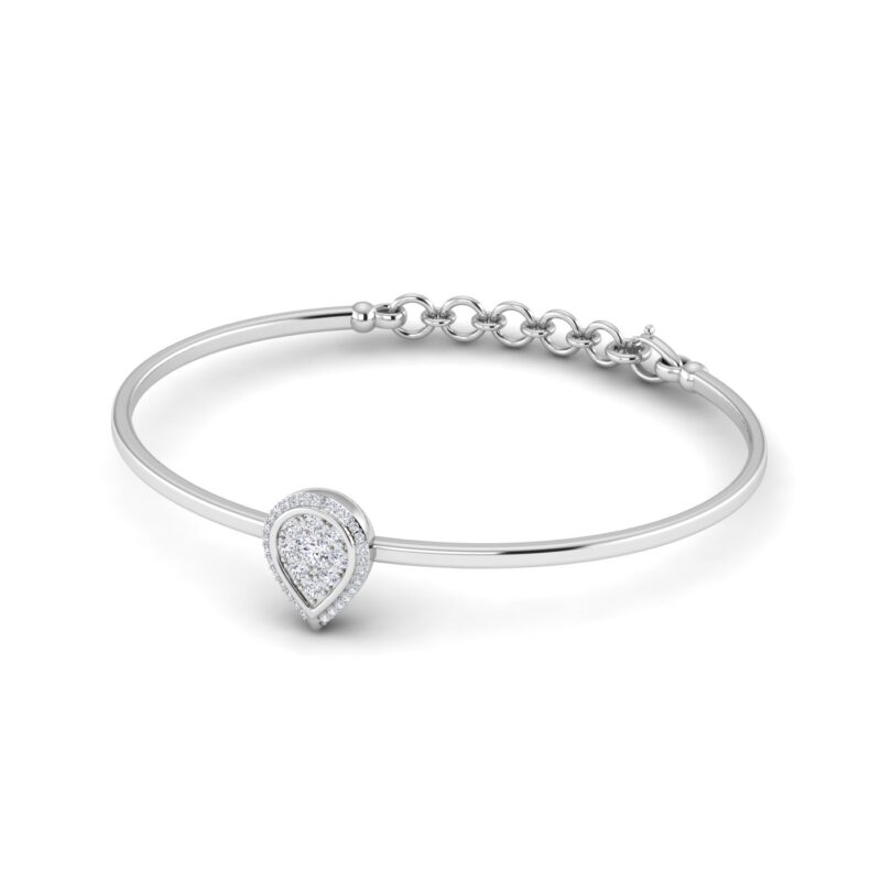 Pear-Shaped Diamond Bracelet with Elegant Pressure Setting