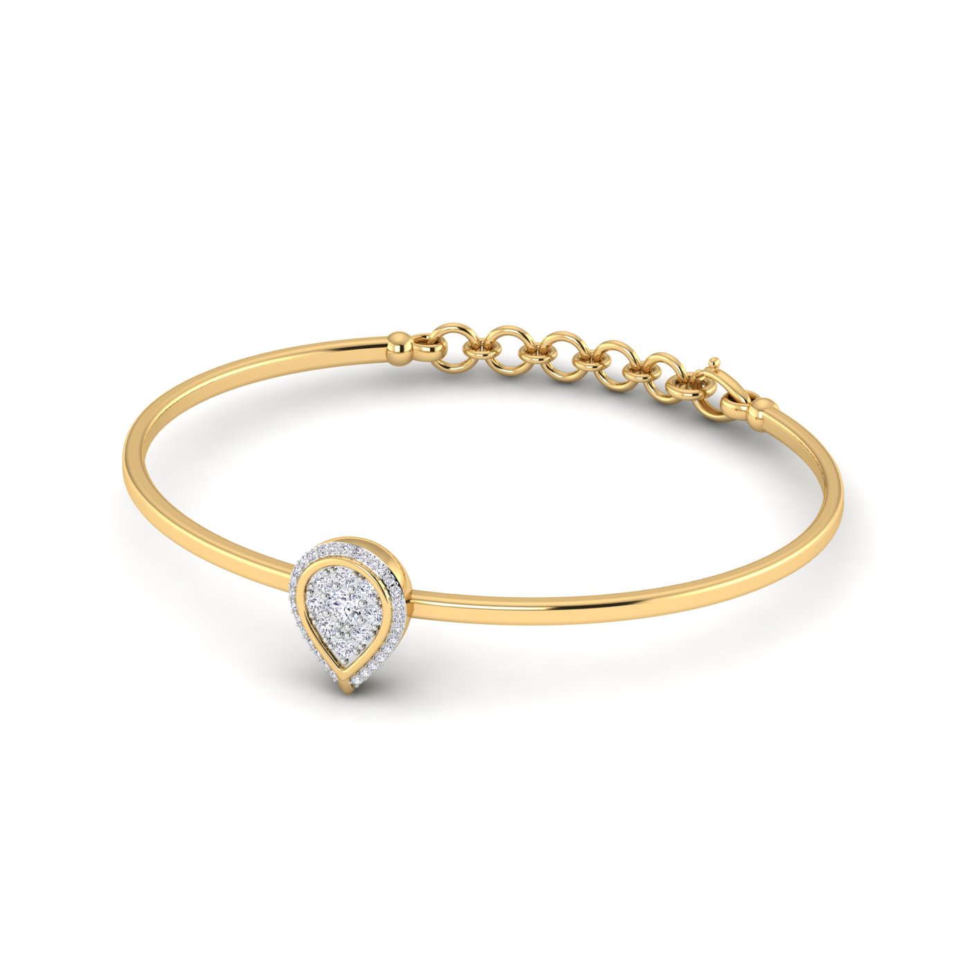 Pear-Shaped Diamond Bracelet with Elegant Pressure Setting - Image 2