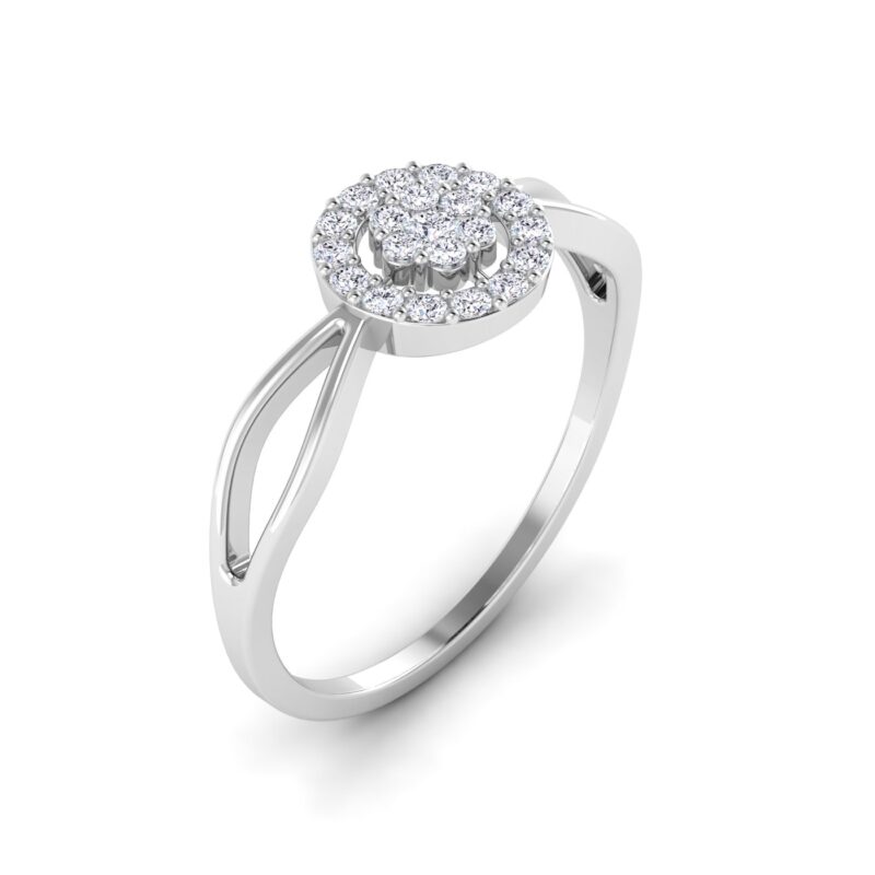 A Circle of Sparkle: Flower with Outer Ring Diamond Cluster