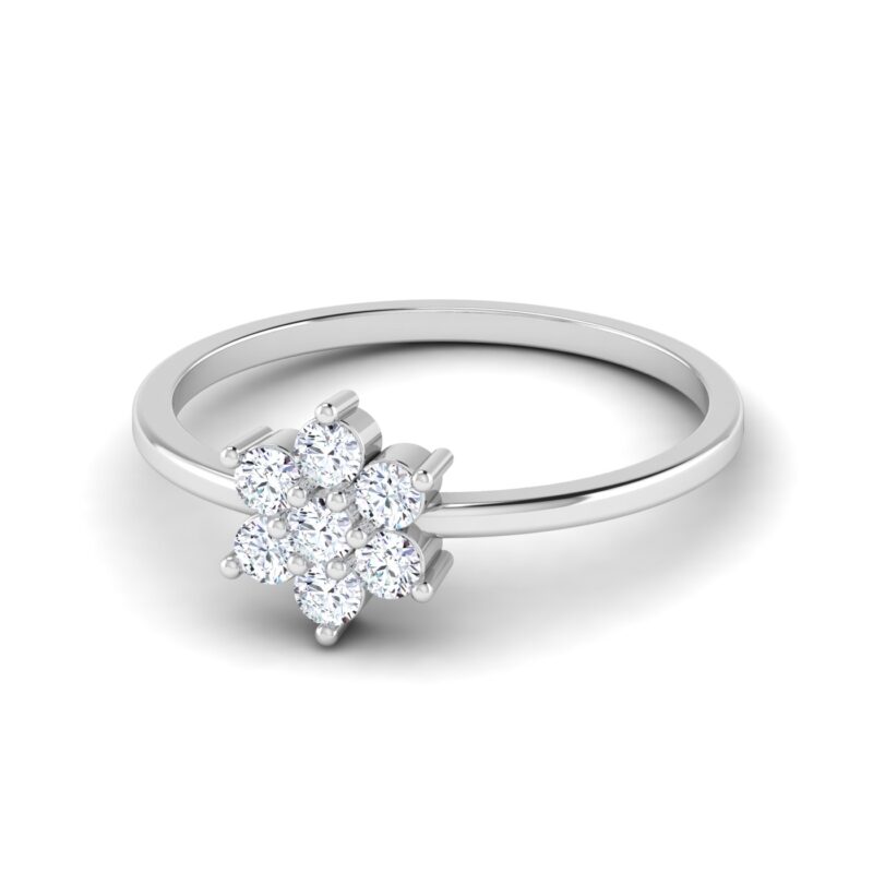 Floral Brilliance: Seven Diamond Band