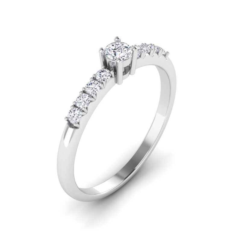 Classic Perfection: Solitaire Diamond with Side Diamond Accents