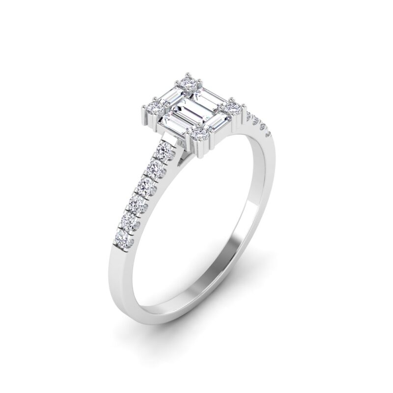 A Perfect Pair: Baguette and Round Diamond Ring