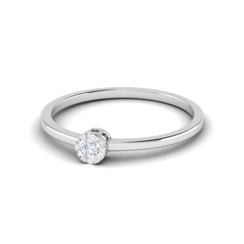 Floral Elegance: Halo Diamond Flower Ring
