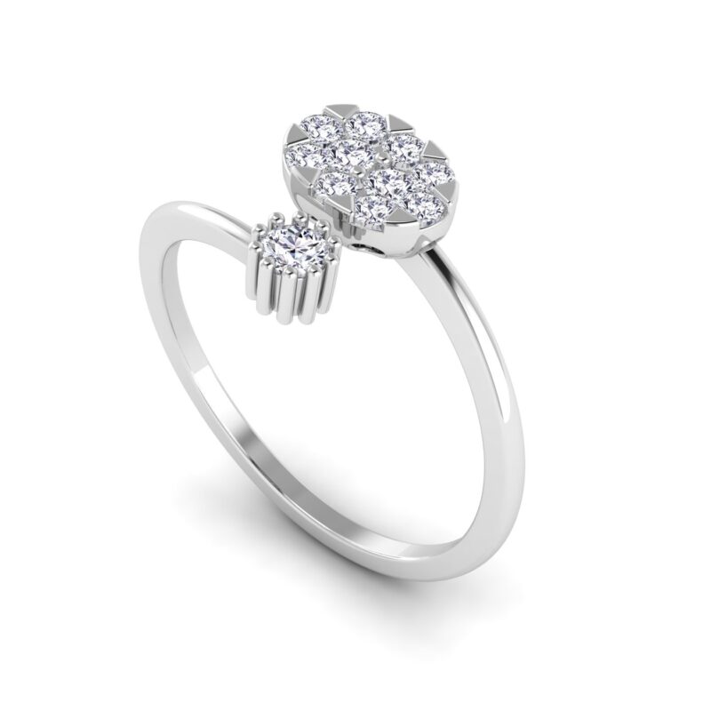 Subtle Brilliance: Round Fitted Diamond with Single Stone Frail Ring