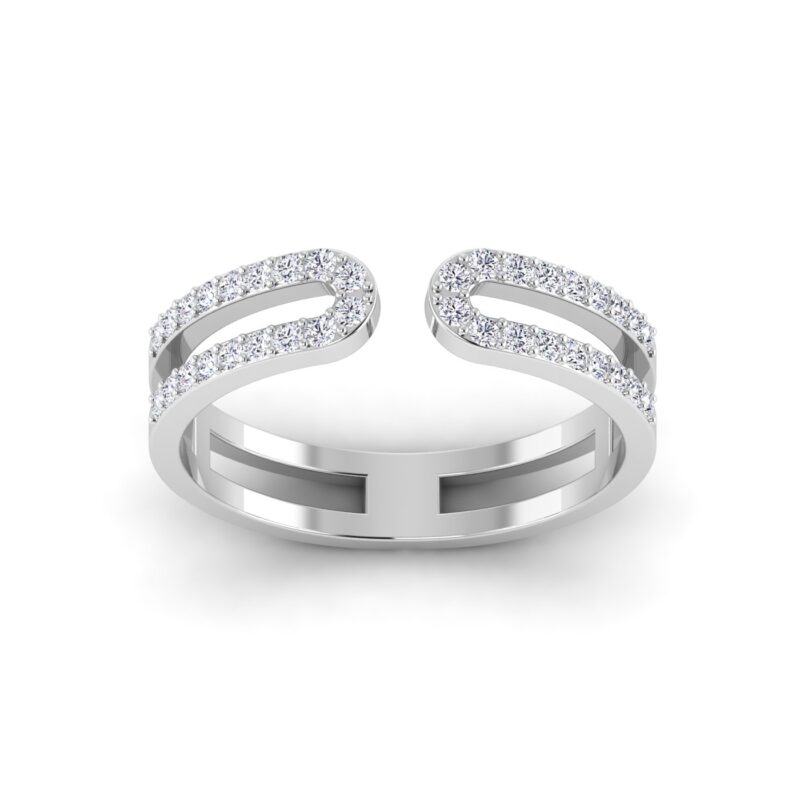 Minimalist Elegance: Open Diamond Paperclip Ring