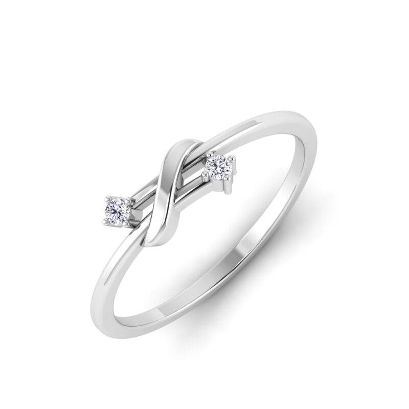 Eternal Bond: Two Stone Diamond Knot Band