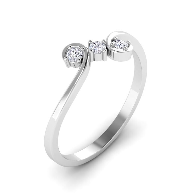 Timeless Trident: Three Stone Diamond Ring