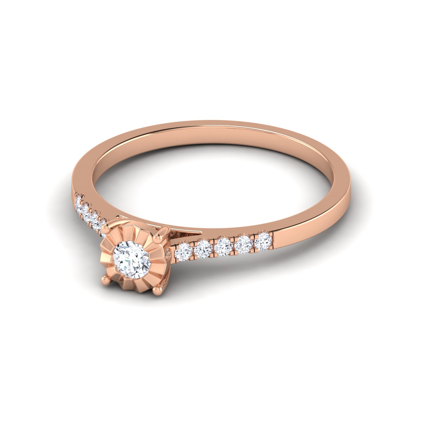Modern Grace: Solitaire Diamond with Split Shank Ring - Image 5