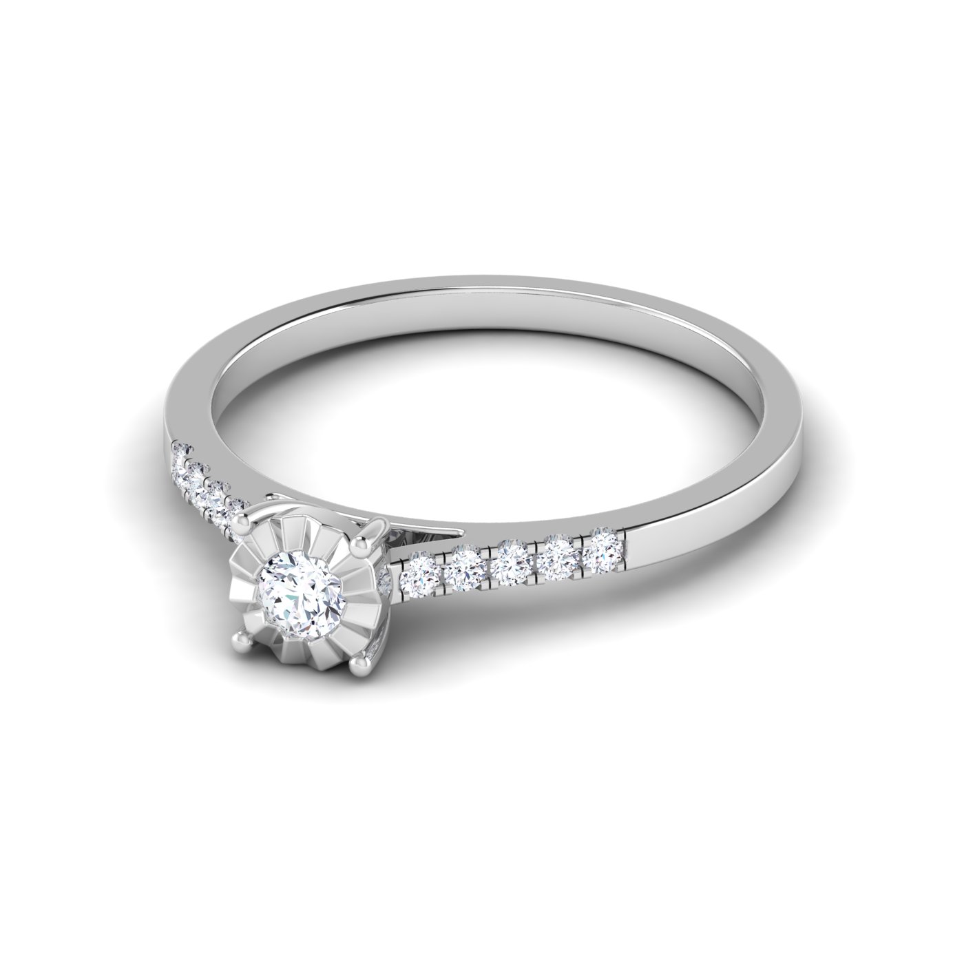 Modern Grace: Solitaire Diamond with Split Shank Ring - Image 4