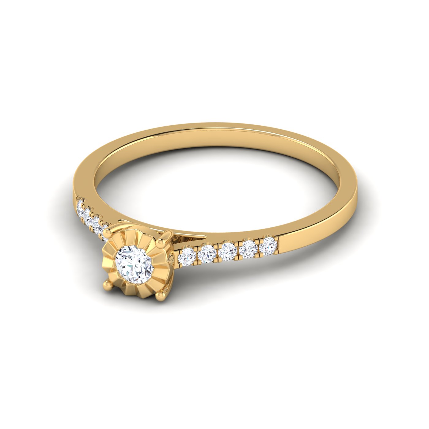 Modern Grace: Solitaire Diamond with Split Shank Ring - Image 6