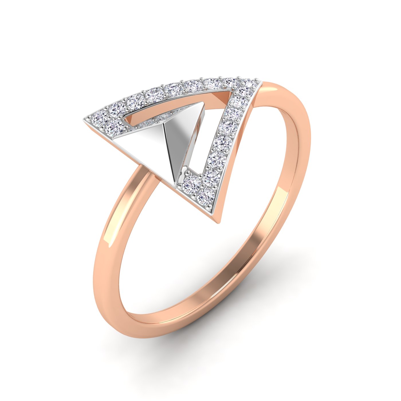 Eternal Trio: Diamond Triangle Symphony Ring - Image 3