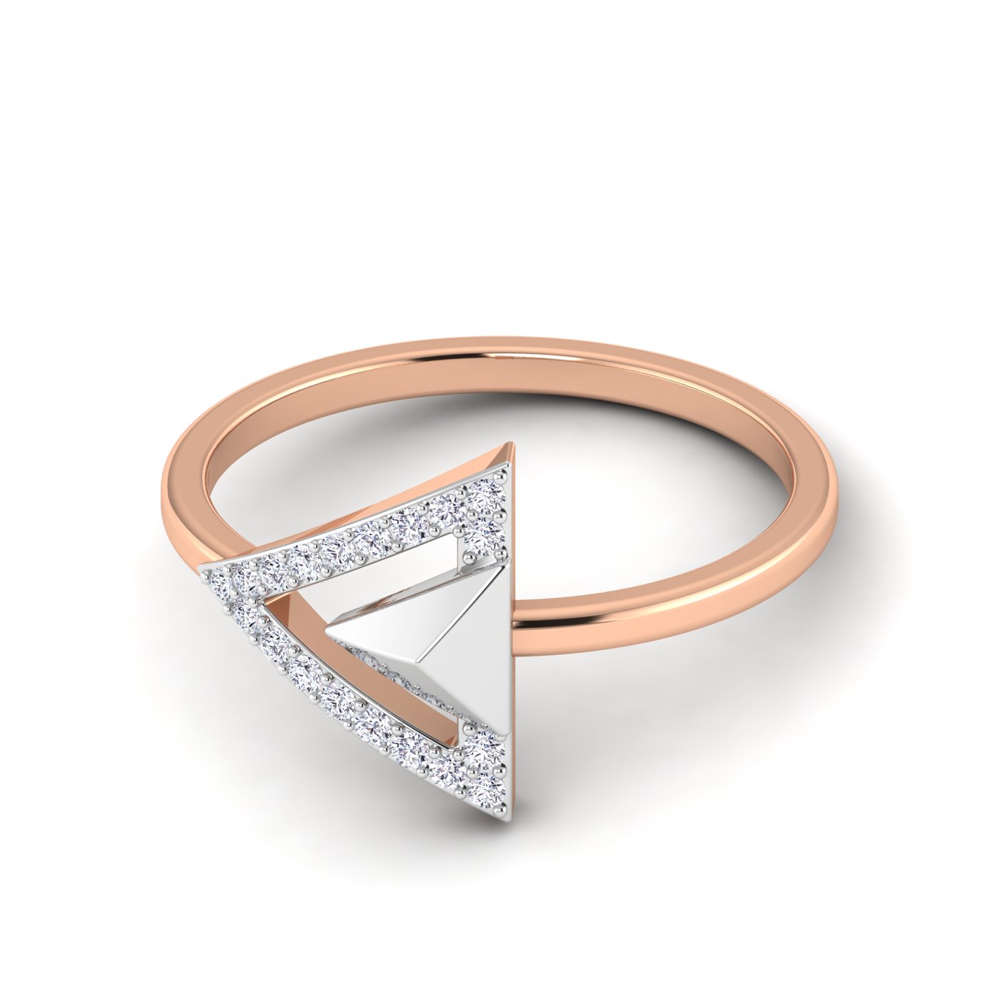 Eternal Trio: Diamond Triangle Symphony Ring - Image 5
