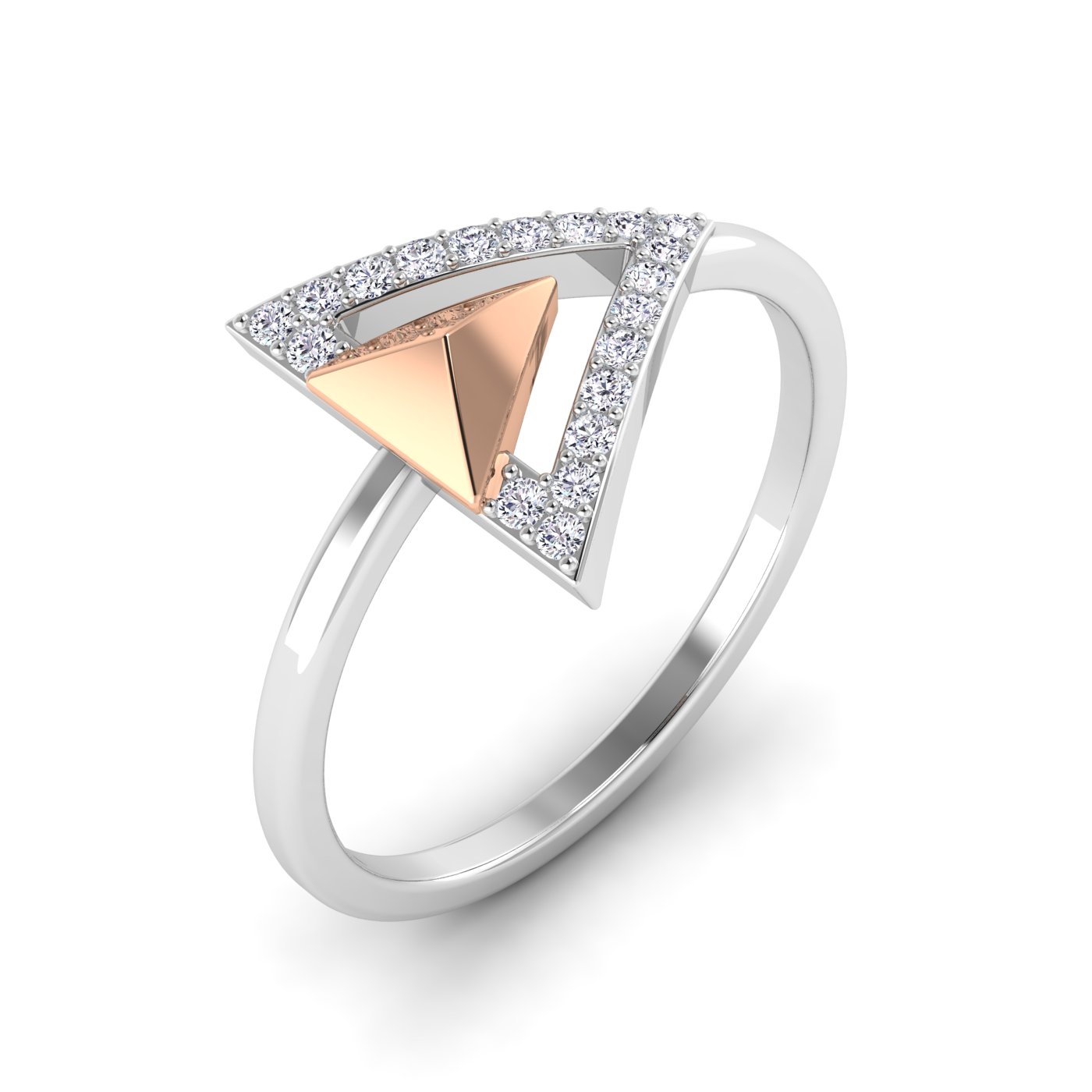 Eternal Trio: Diamond Triangle Symphony Ring