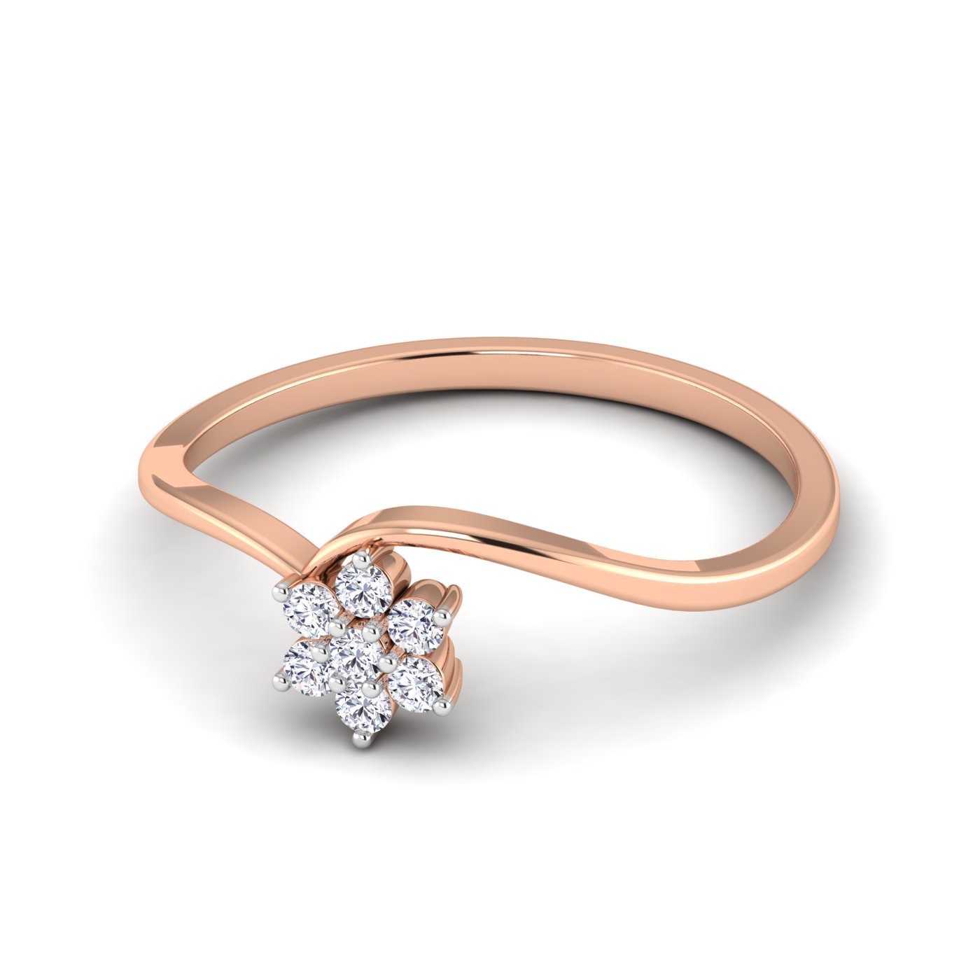 Celestial Bloom: Sparkling Flower Diamond Ring - Image 5