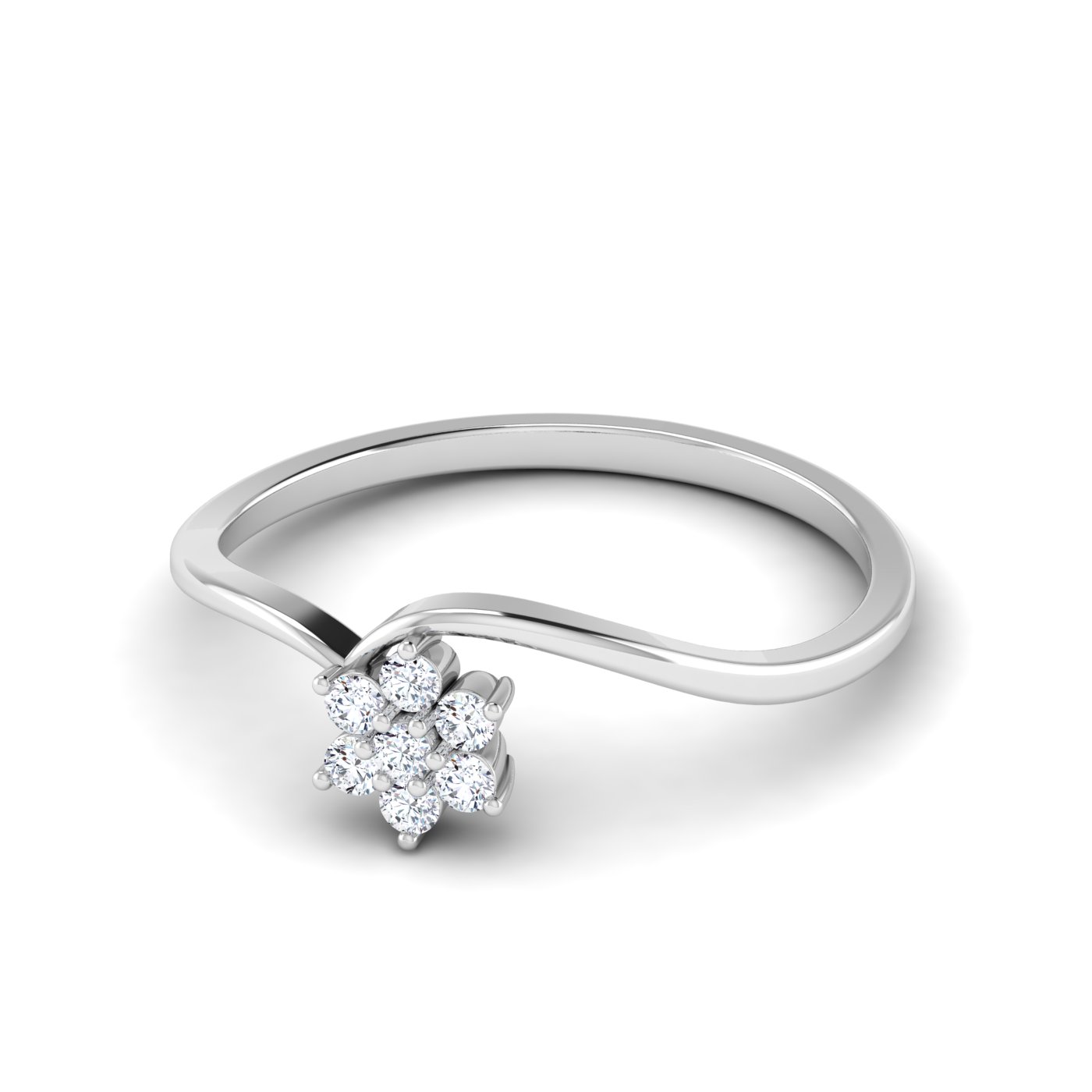 Celestial Bloom: Sparkling Flower Diamond Ring - Image 4