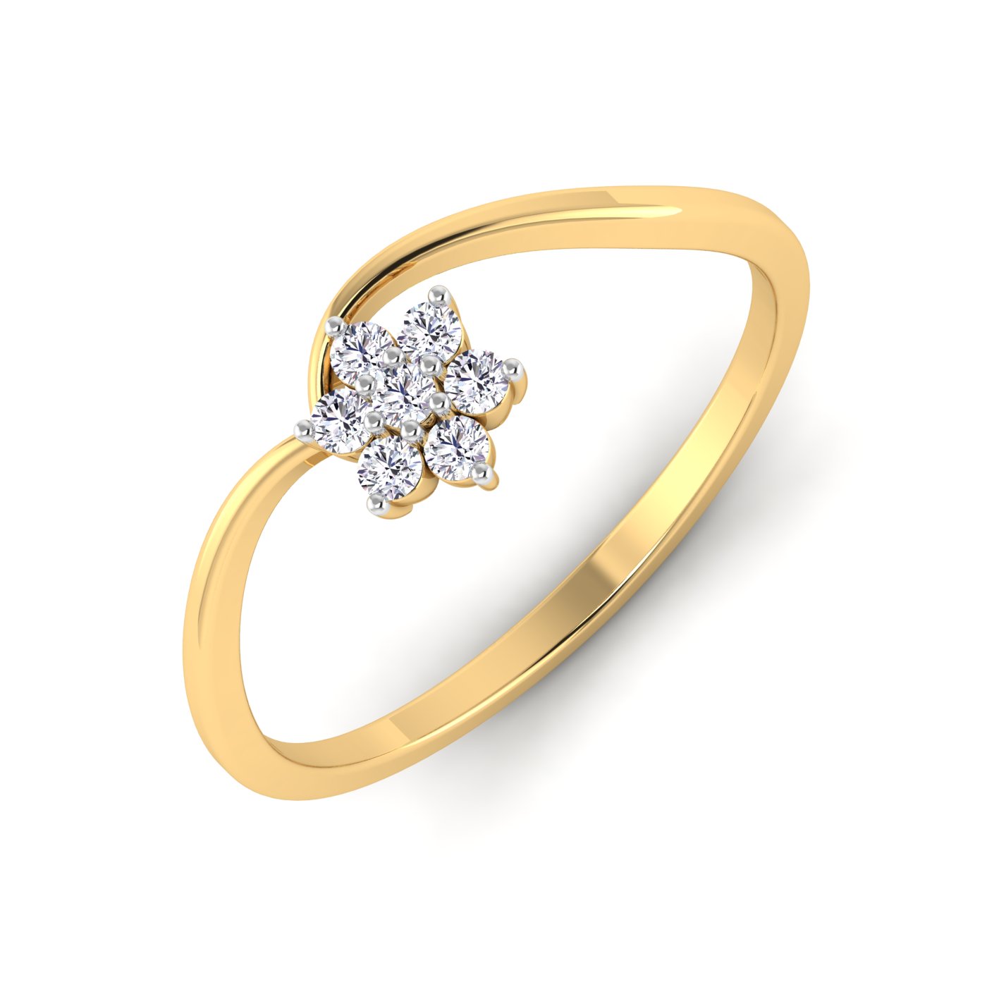Celestial Bloom: Sparkling Flower Diamond Ring - Image 2