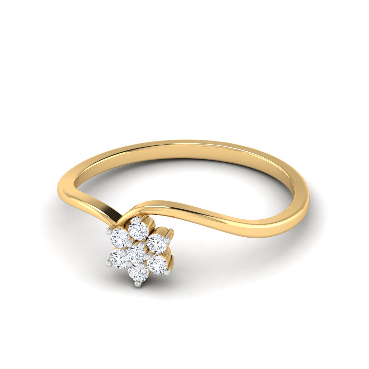 Celestial Bloom: Sparkling Flower Diamond Ring - Image 6