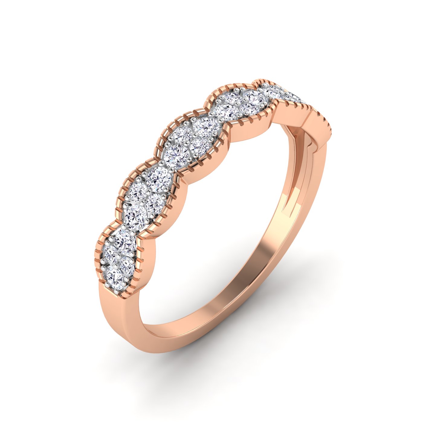 Timeless Love: Cluster Diamonds Engagement Ring - Image 3