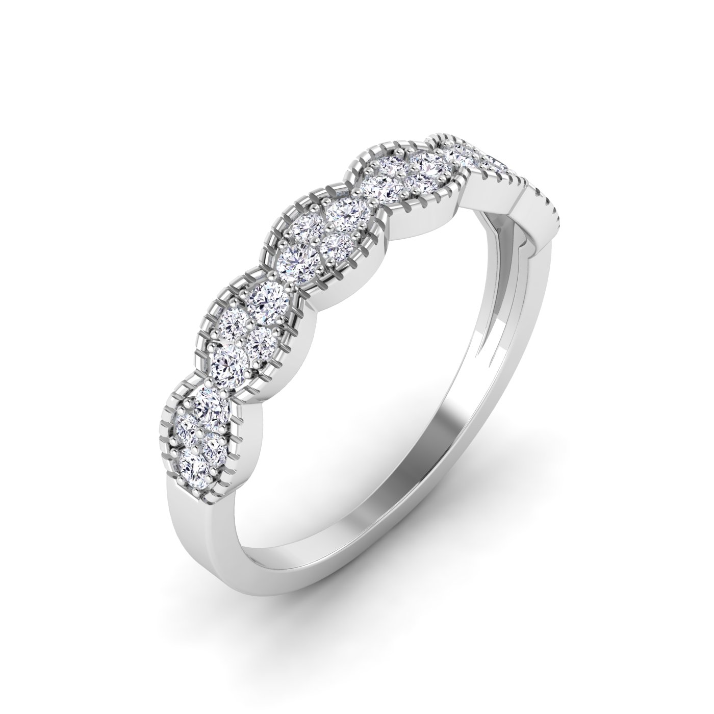 Timeless Love: Cluster Diamonds Engagement Ring