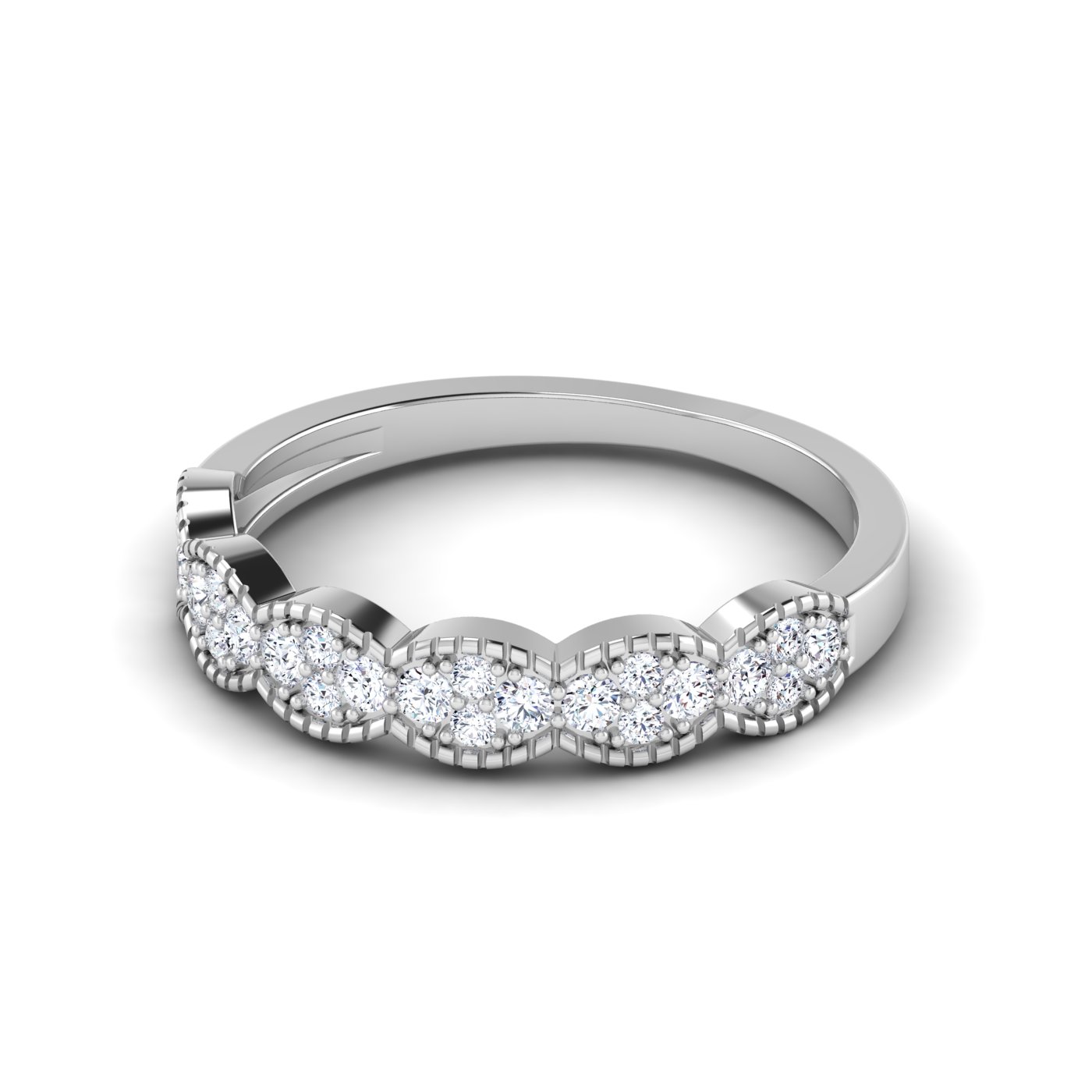 Timeless Love: Cluster Diamonds Engagement Ring - Image 4