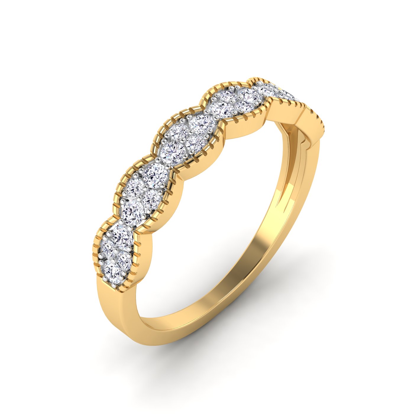 Timeless Love: Cluster Diamonds Engagement Ring - Image 2