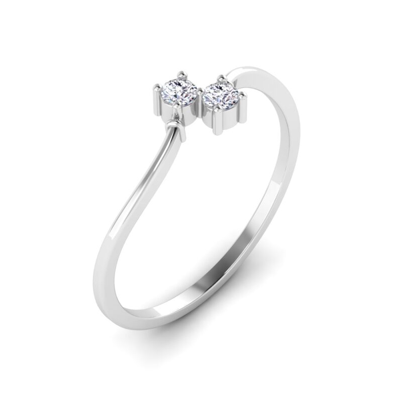Dual Sparkle: Two Stone Diamond Ring