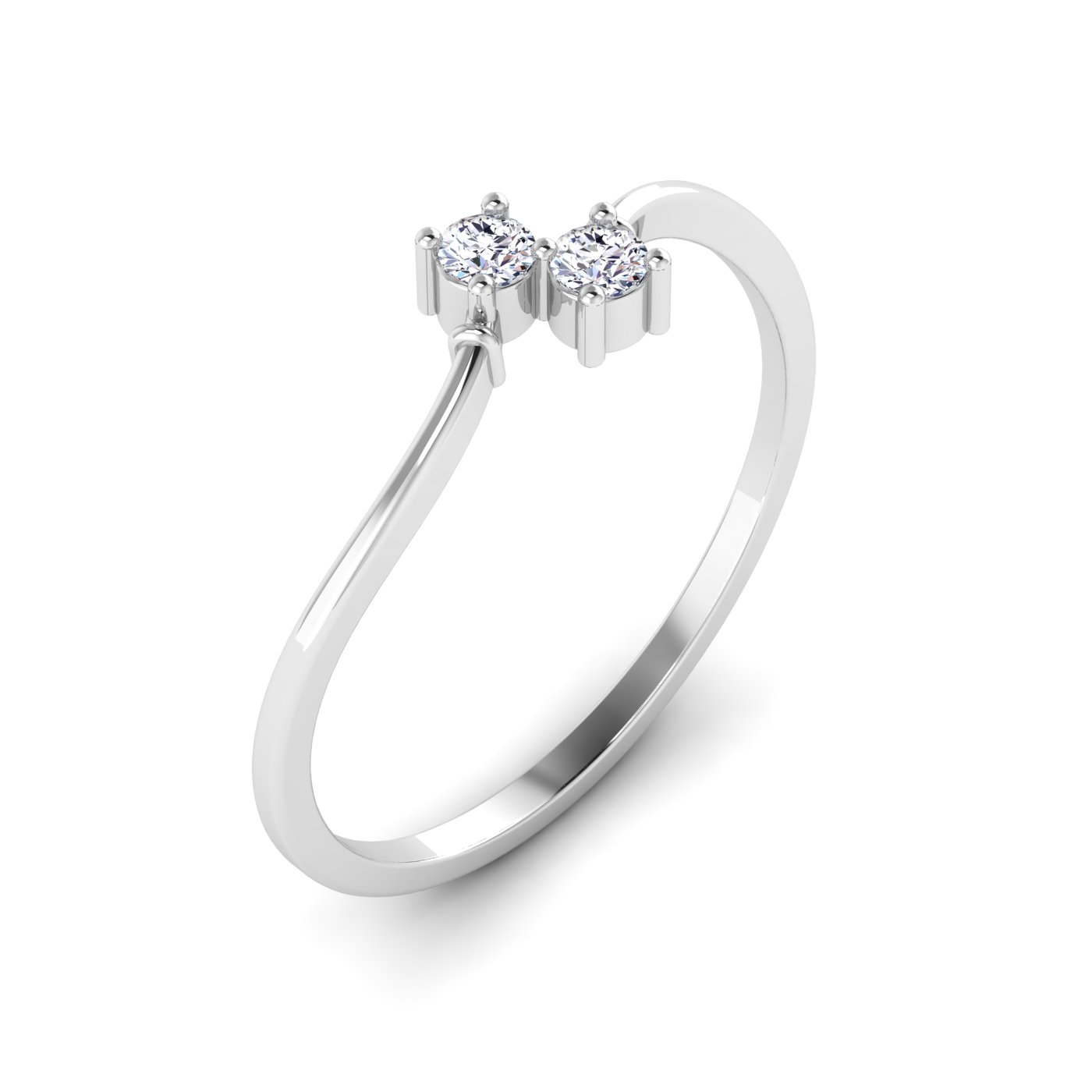 Dual Sparkle: Two Stone Diamond Ring