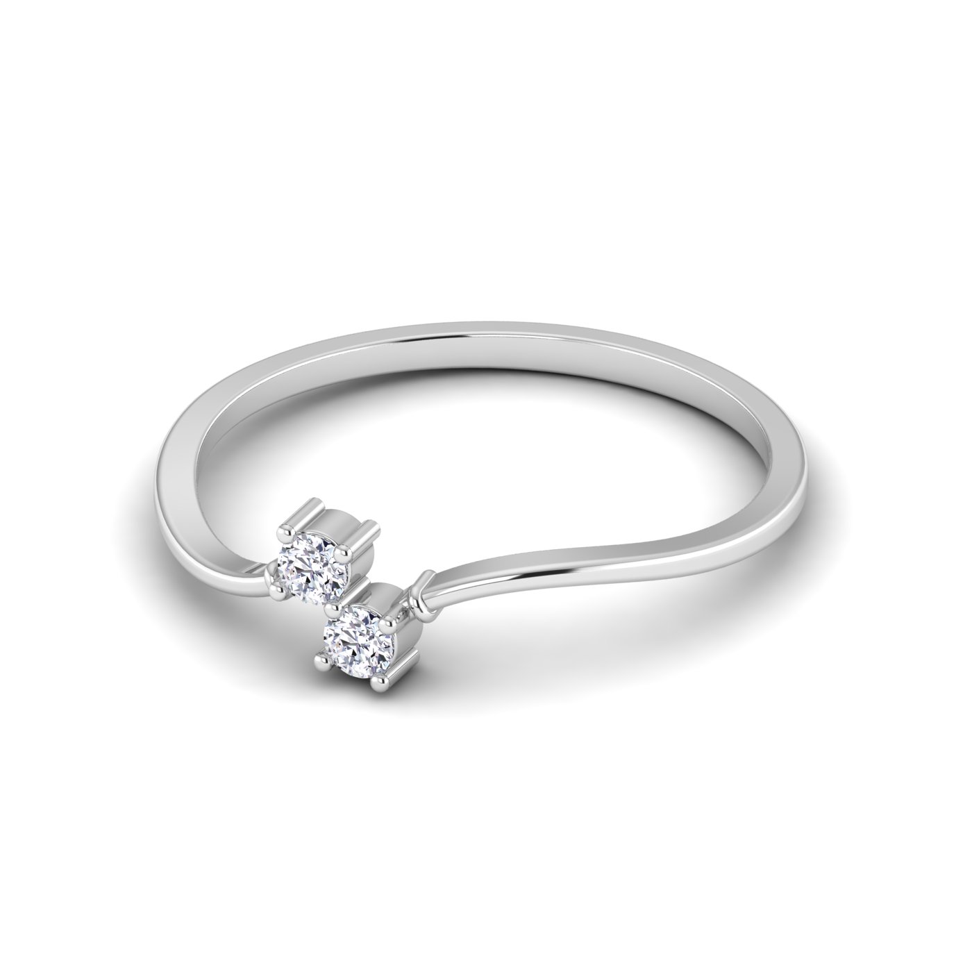 Dual Sparkle: Two Stone Diamond Ring - Image 4