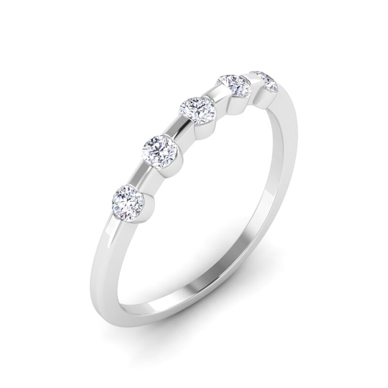 Timeless Love: Five Round Cut Diamond Engagement Ring