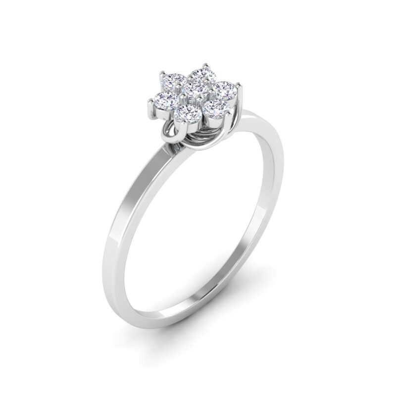 Timeless Bloom: Round Cut Flower Diamond Ring