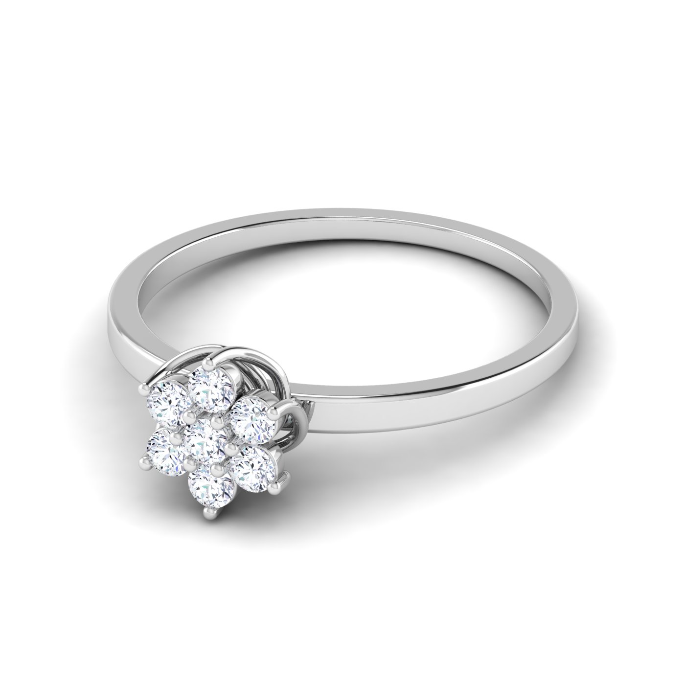 Timeless Bloom: Round Cut Flower Diamond Ring - Image 4
