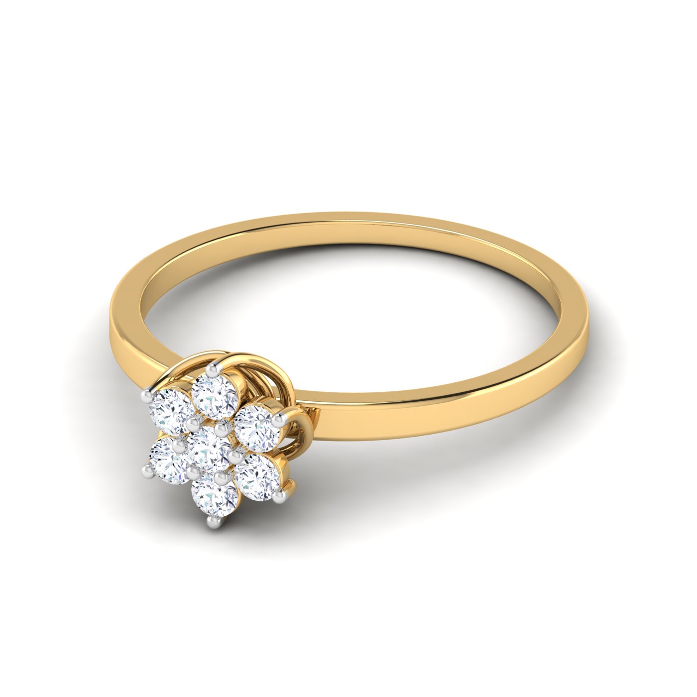Timeless Bloom: Round Cut Flower Diamond Ring - Image 2