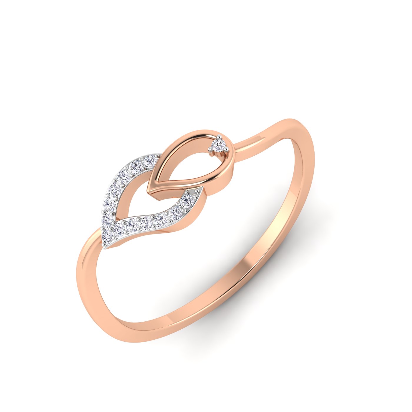 Dazzling Drops: Interlinked Diamond Ring - Image 3