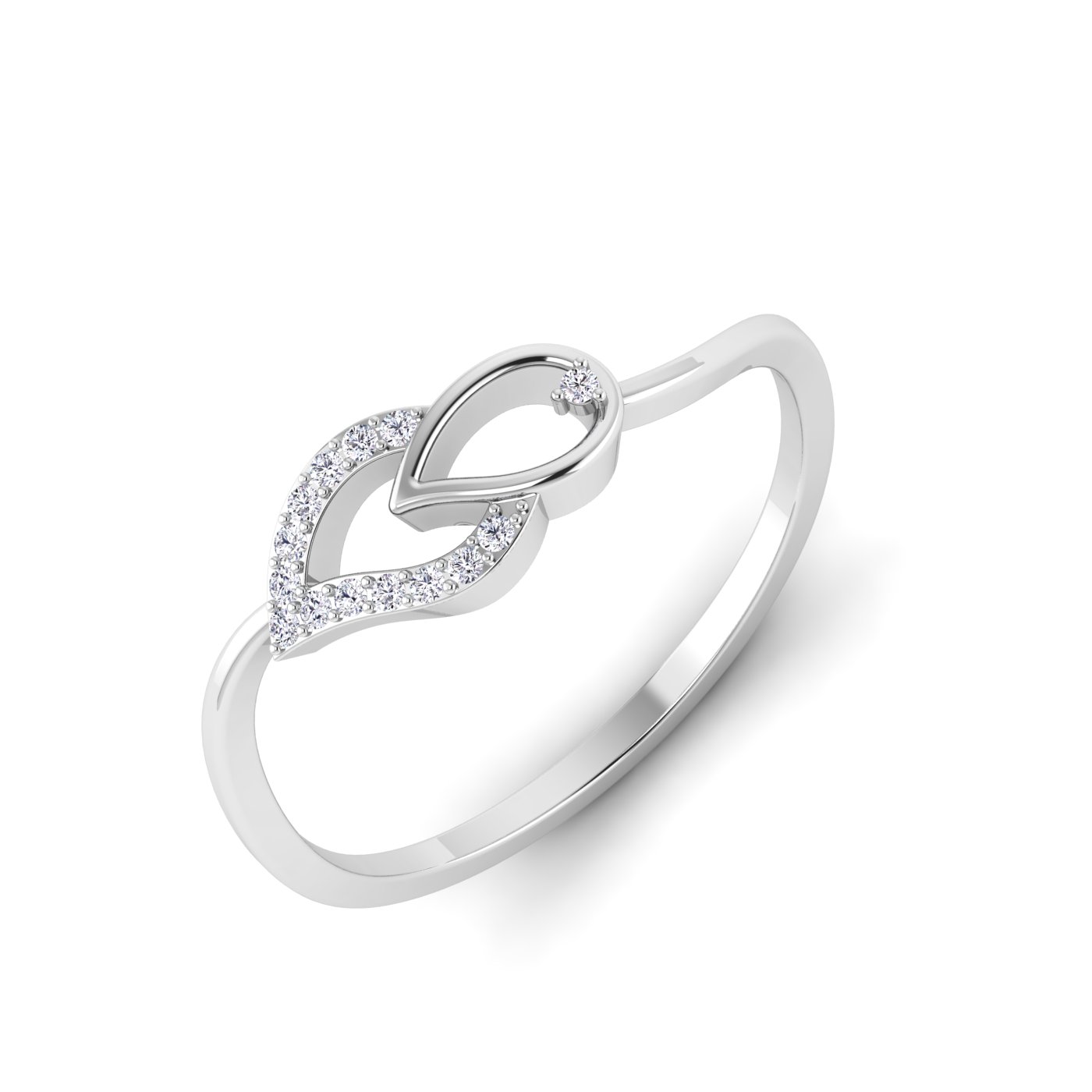 Dazzling Drops: Interlinked Diamond Ring