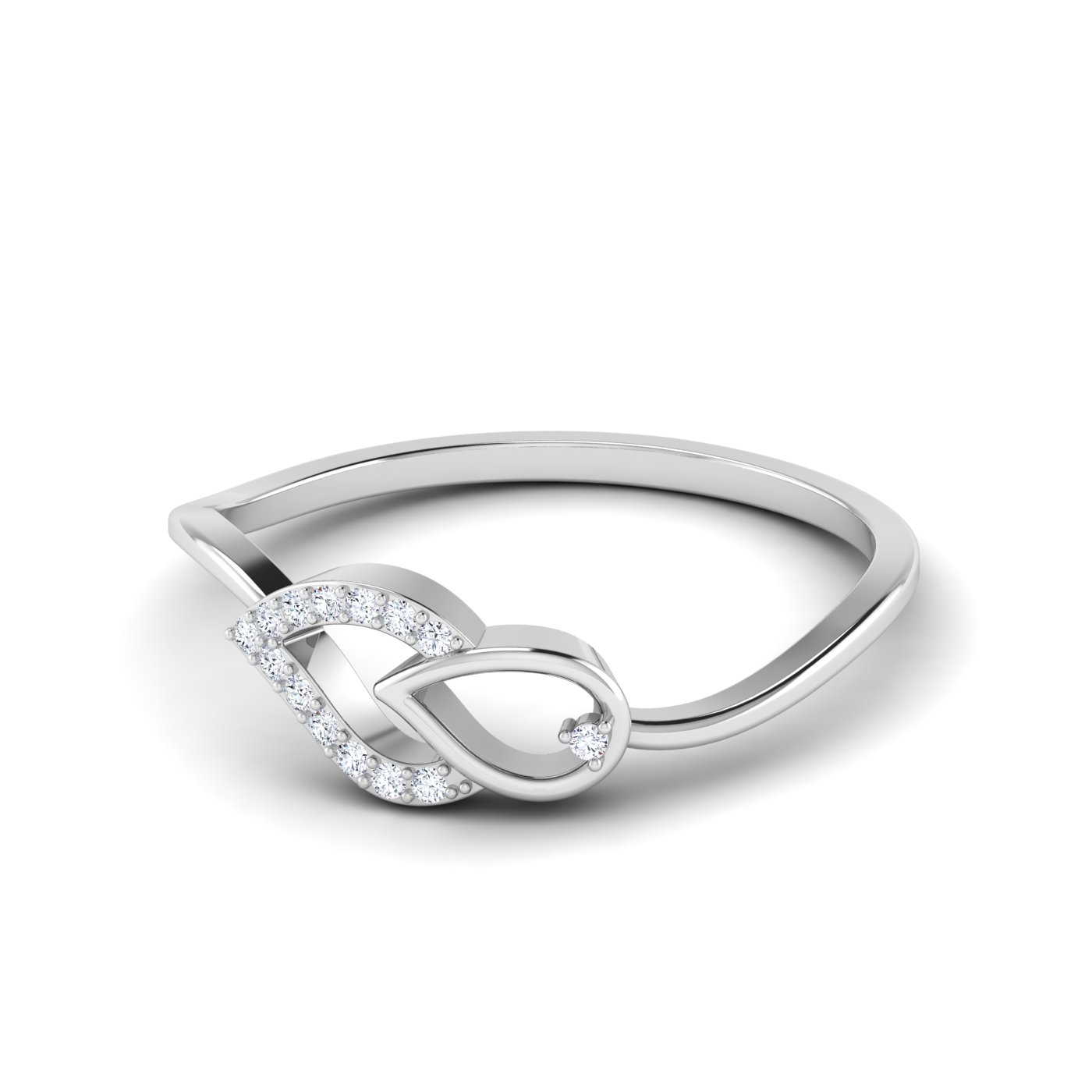 Dazzling Drops: Interlinked Diamond Ring - Image 4