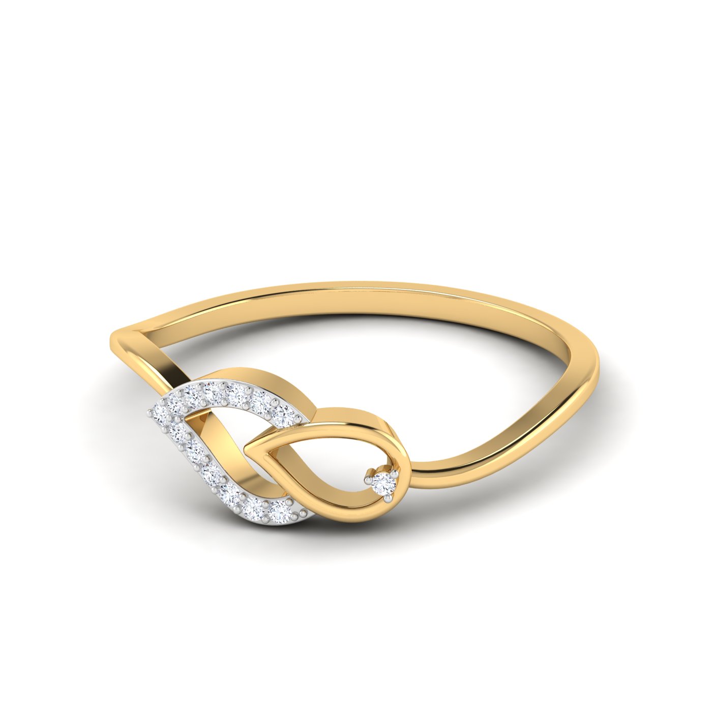 Dazzling Drops: Interlinked Diamond Ring - Image 2