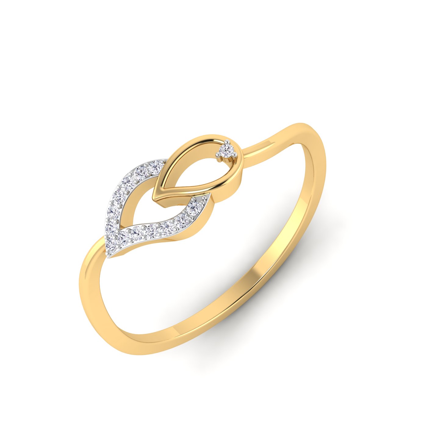 Dazzling Drops: Interlinked Diamond Ring - Image 6
