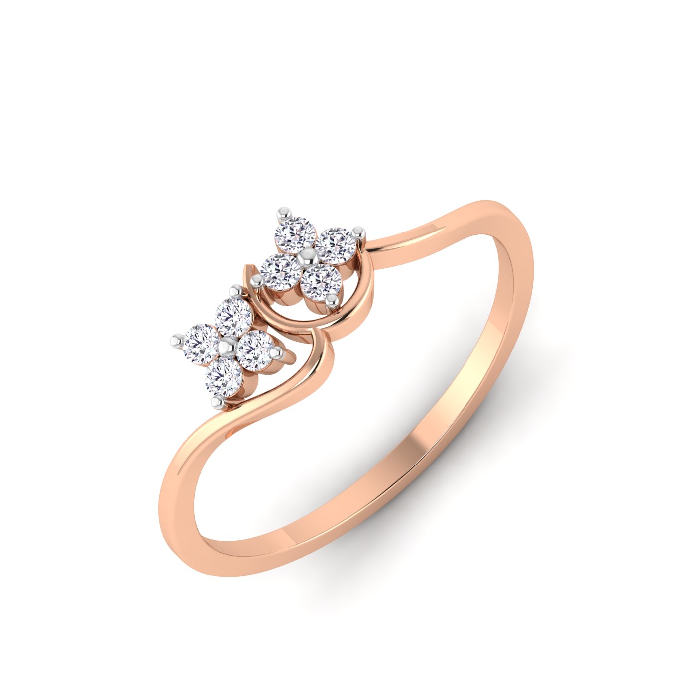 Floral Twins: Radiant Diamond Ring - Image 3