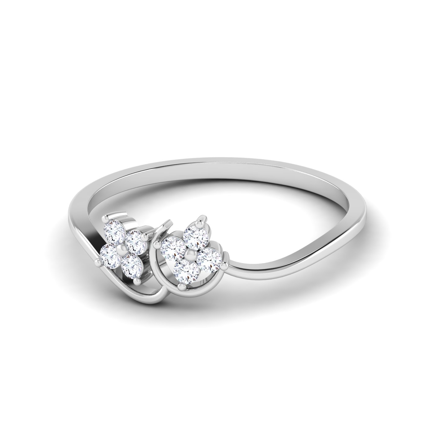Floral Twins: Radiant Diamond Ring - Image 4