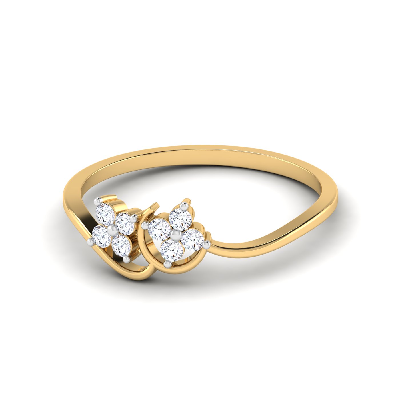 Floral Twins: Radiant Diamond Ring - Image 2